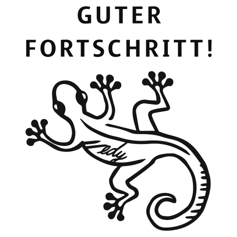 EDY Lehrerstempel fix mit Motiv "Gecko" und Text "GUTER FORTSCHRITT!" 