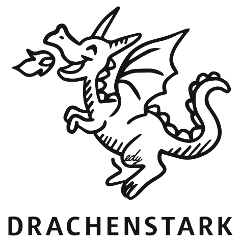 EDY Lehrerstempel fix mit Motiv "Drache" und Text "DRACHENSTARK" 