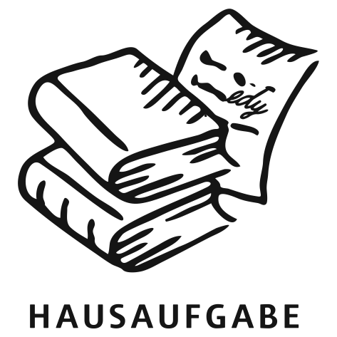 EDY Lehrerstempel fix mit Motiv "Hausaufgabe" und Text "HAUSAUFGABE" 