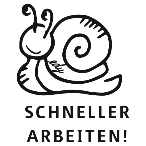 EDY Lehrerstempel fix mit Motiv "Schnecke" und Text "SCHNELLER ARBEITEN!" 